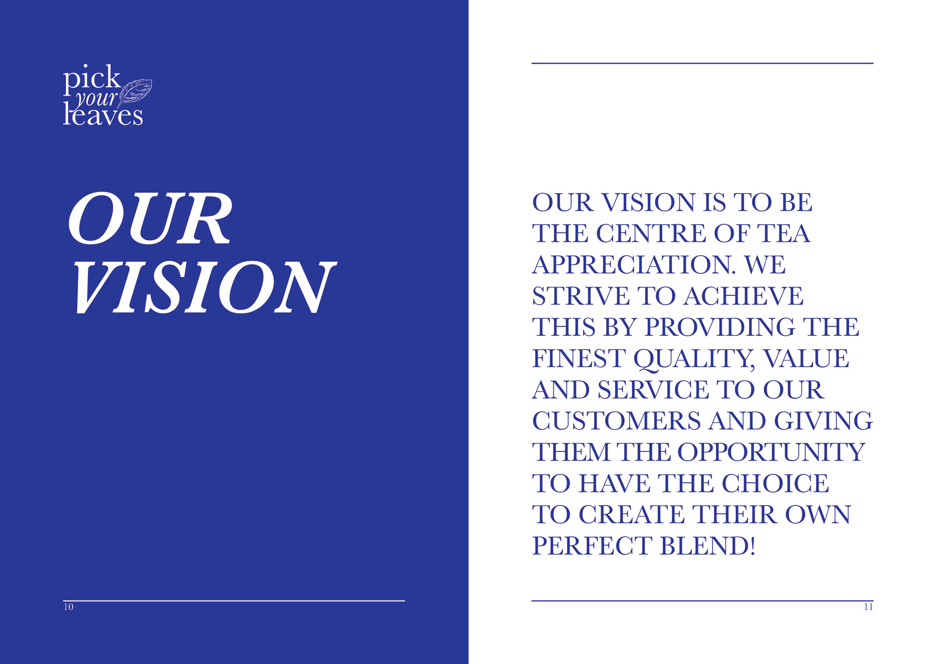 Brand manual page setting out the brand vision