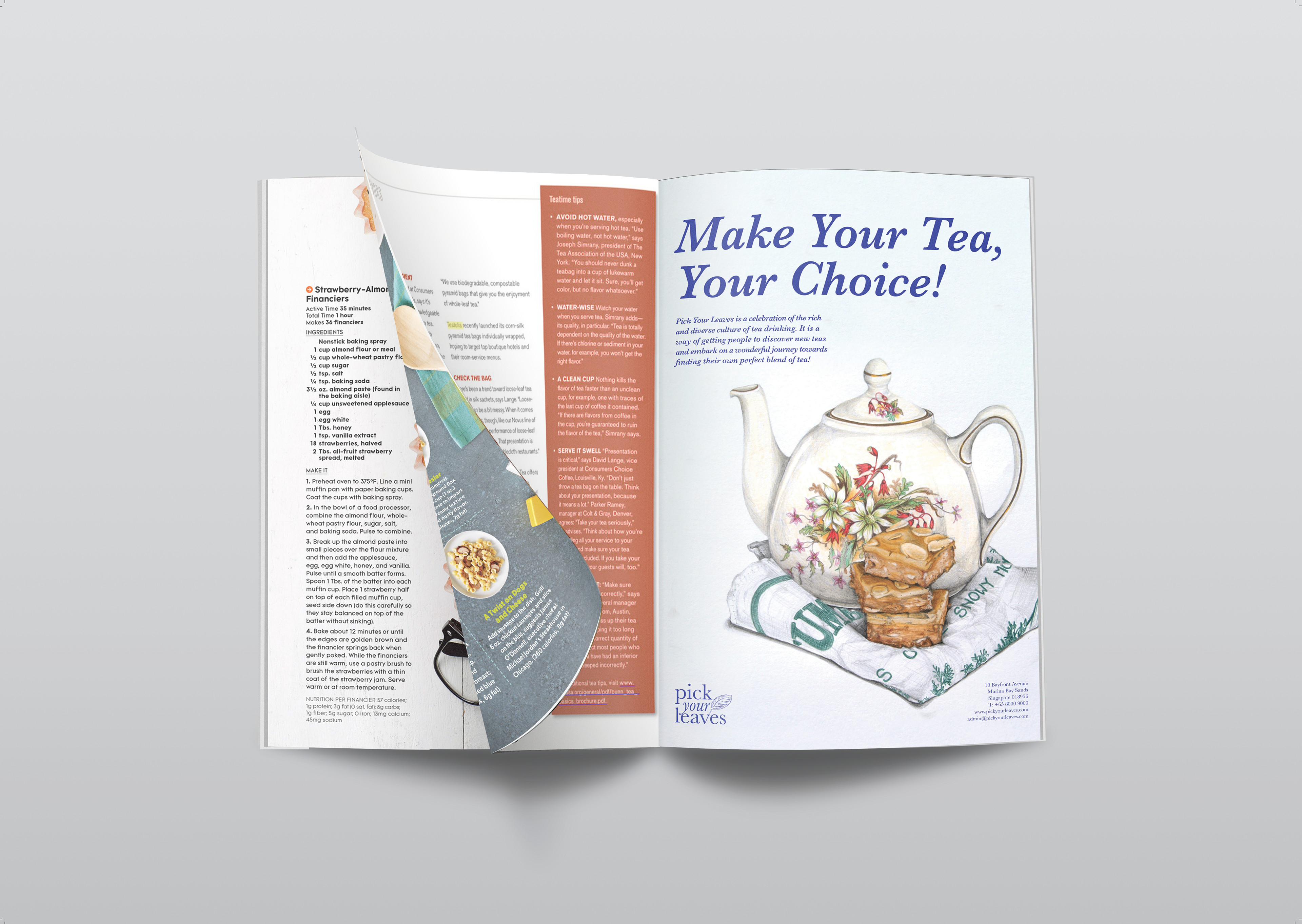 Pick Your Leaves brochure shown open across its folded panels