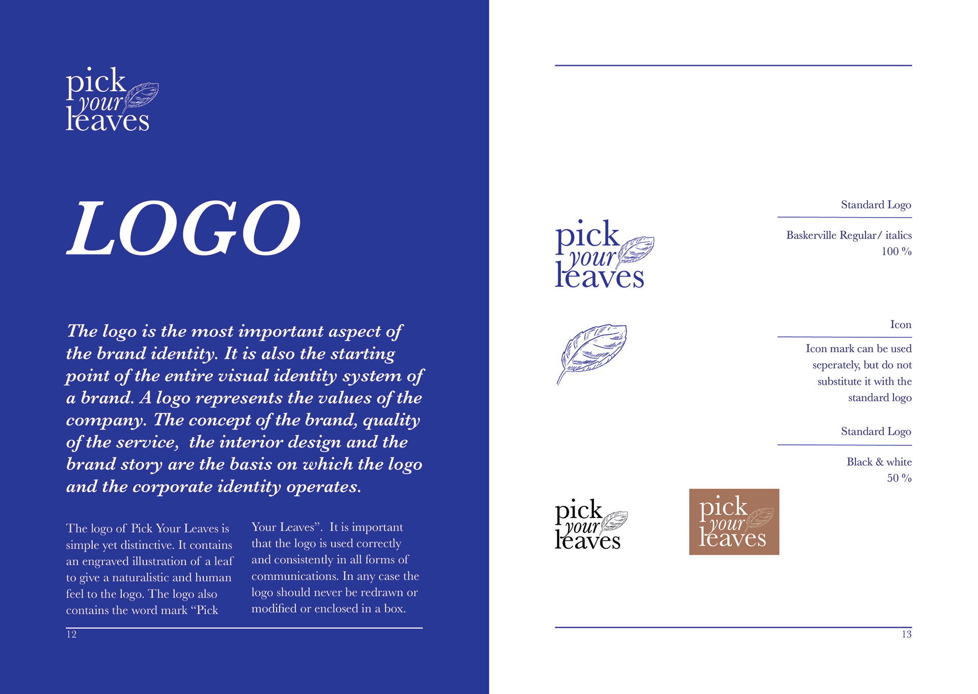 Brand manual page setting out the logo and its construction